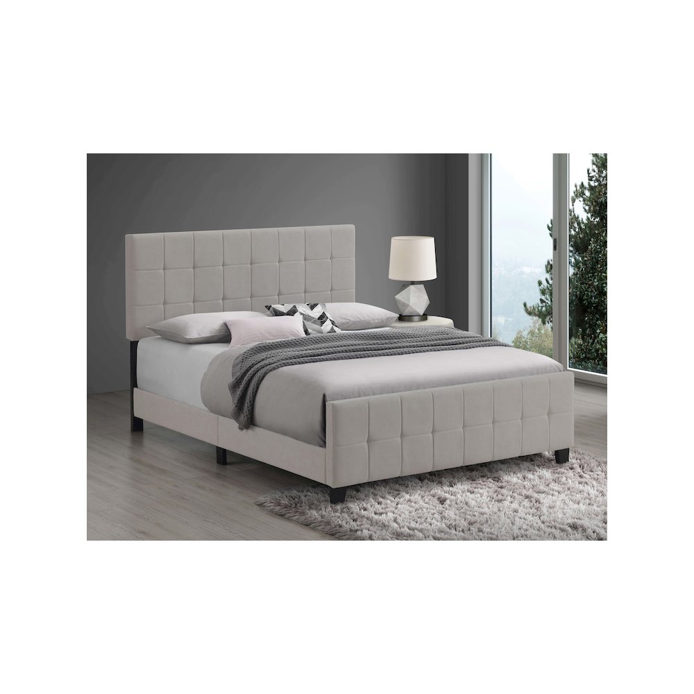 Fairfield Upholstered Queen Panel Bed Beige. Picture 5