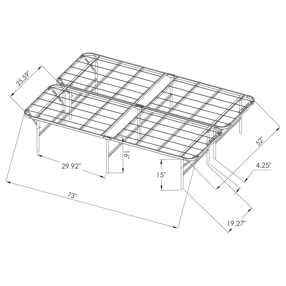 Mabel Metal Full Mattress Support Platform Bed Black. Picture 10