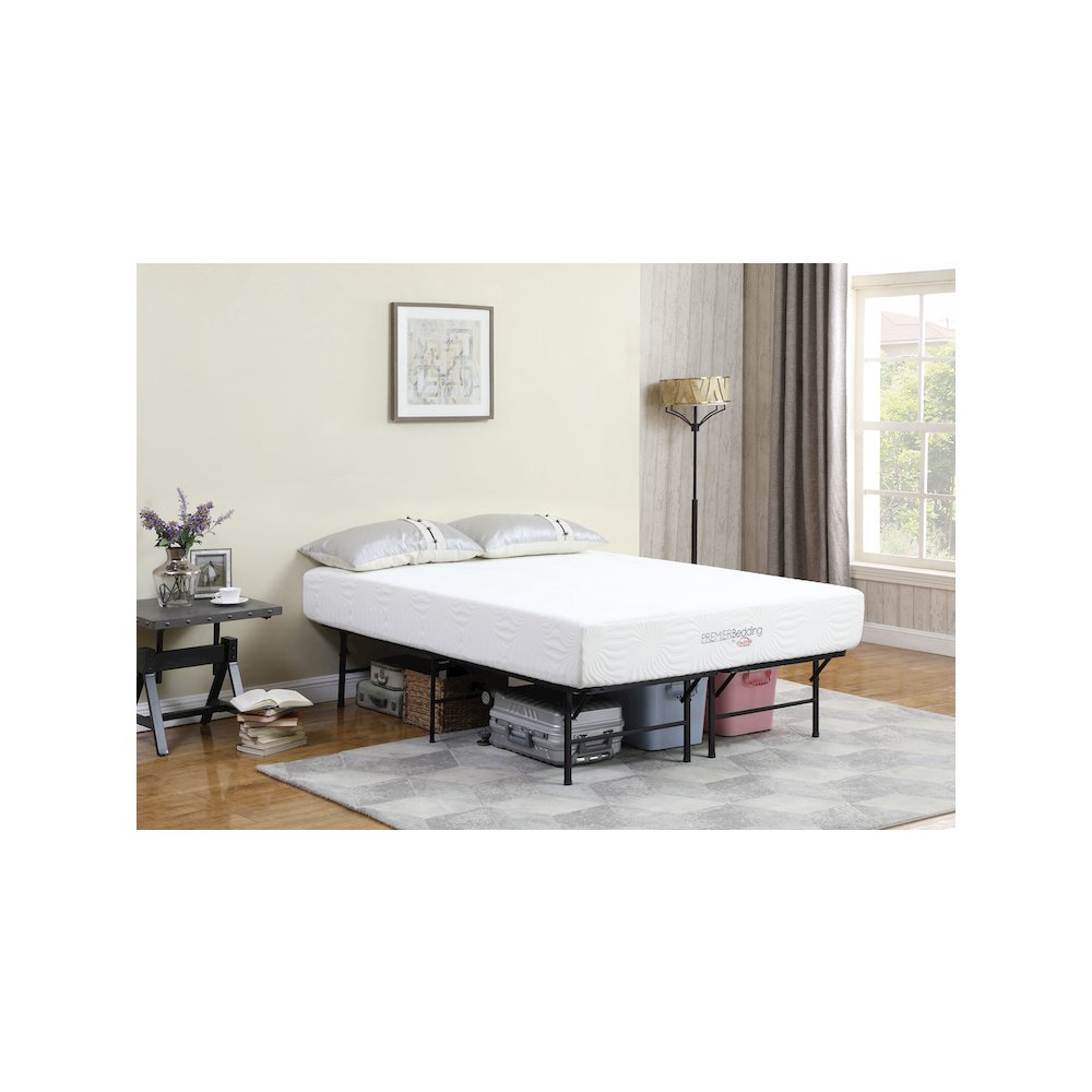 Mabel Metal Eastern King Mattress Support Platform Bed Black. Picture 7