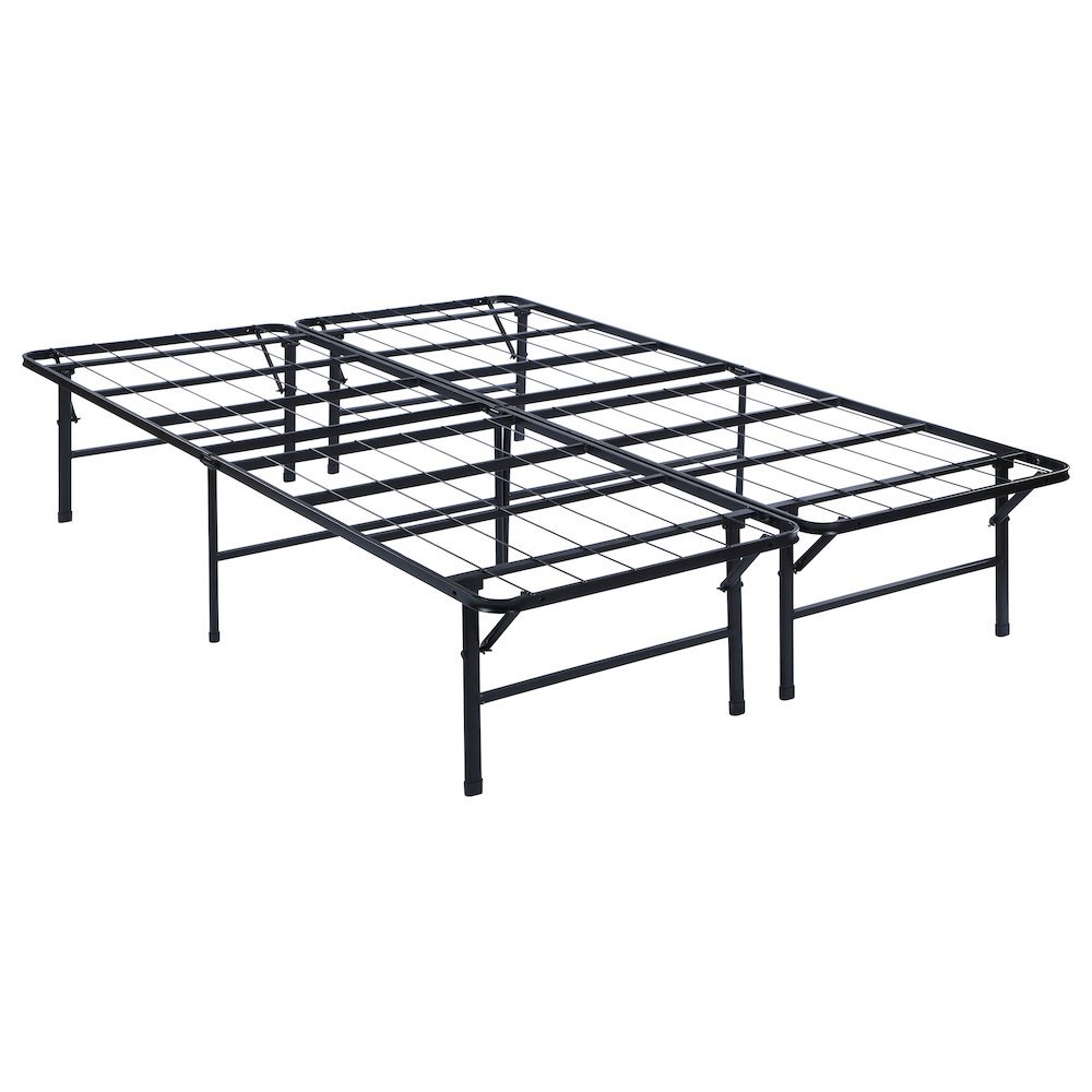 Mabel Metal Eastern King Mattress Support Platform Bed Black. Picture 1