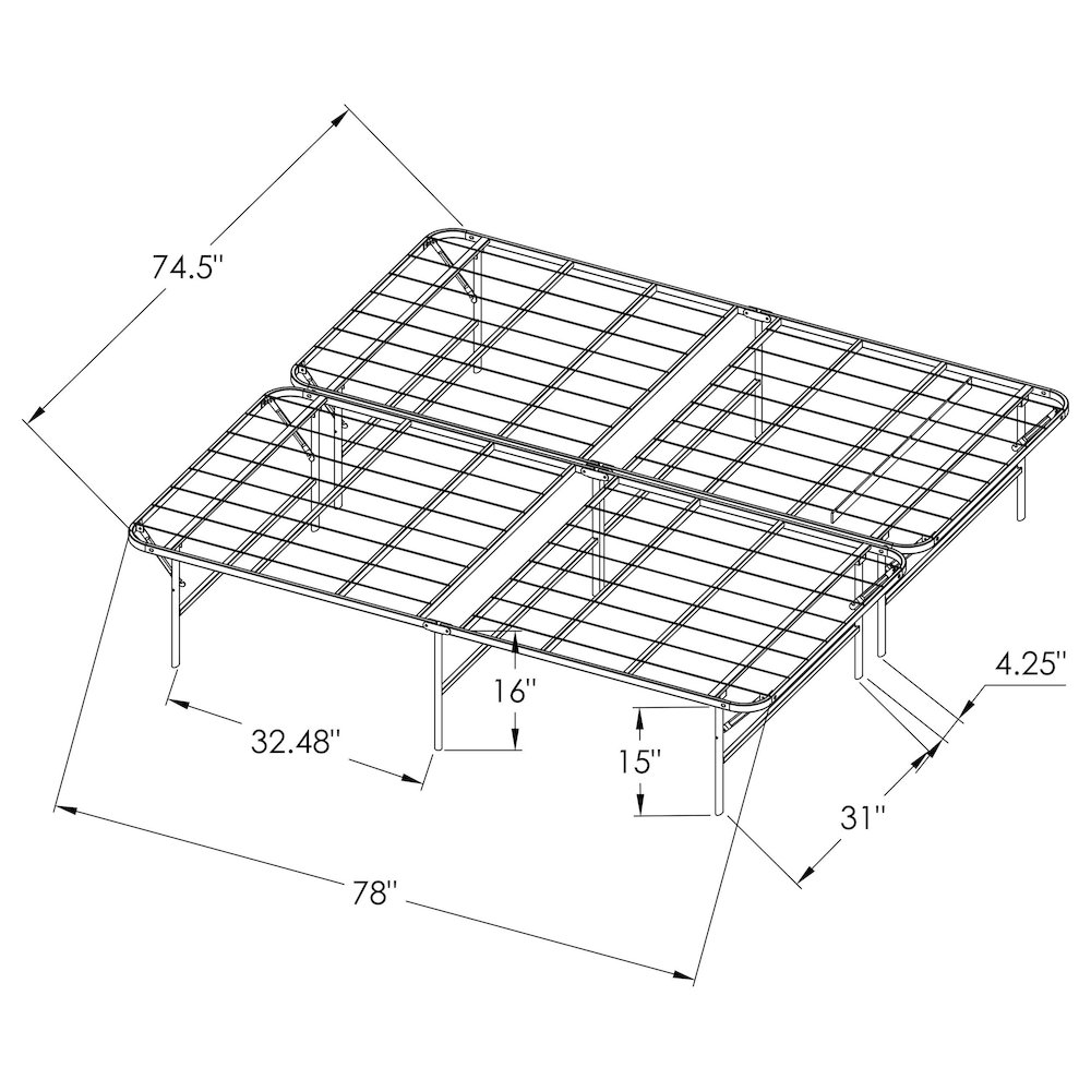 Mabel Metal Eastern King Mattress Support Platform Bed Black. Picture 10