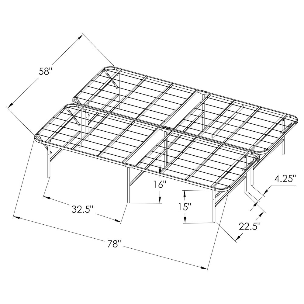 Mabel Metal Queen Mattress Support Platform Bed Black. Picture 10