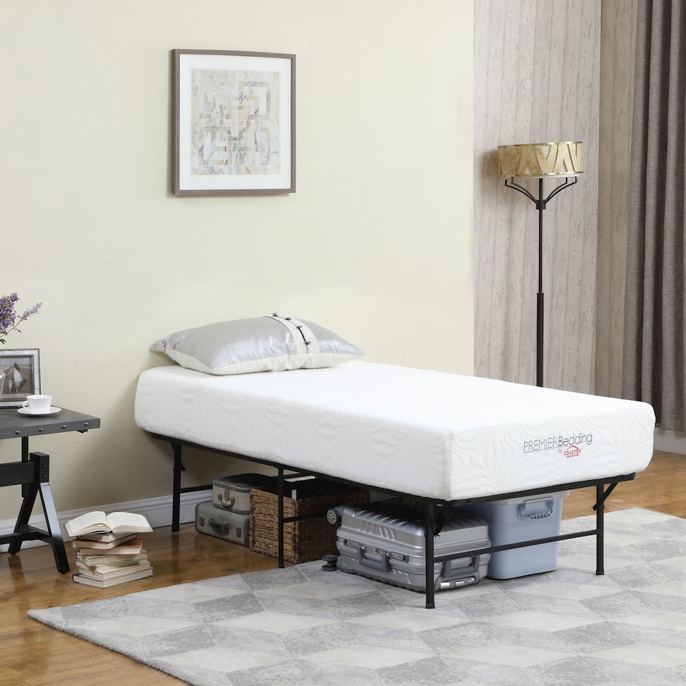 Mabel Metal Twin Mattress Support Platform Bed Black. Picture 7