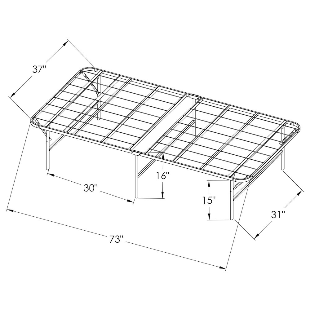 Mabel Metal Twin Mattress Support Platform Bed Black. Picture 10