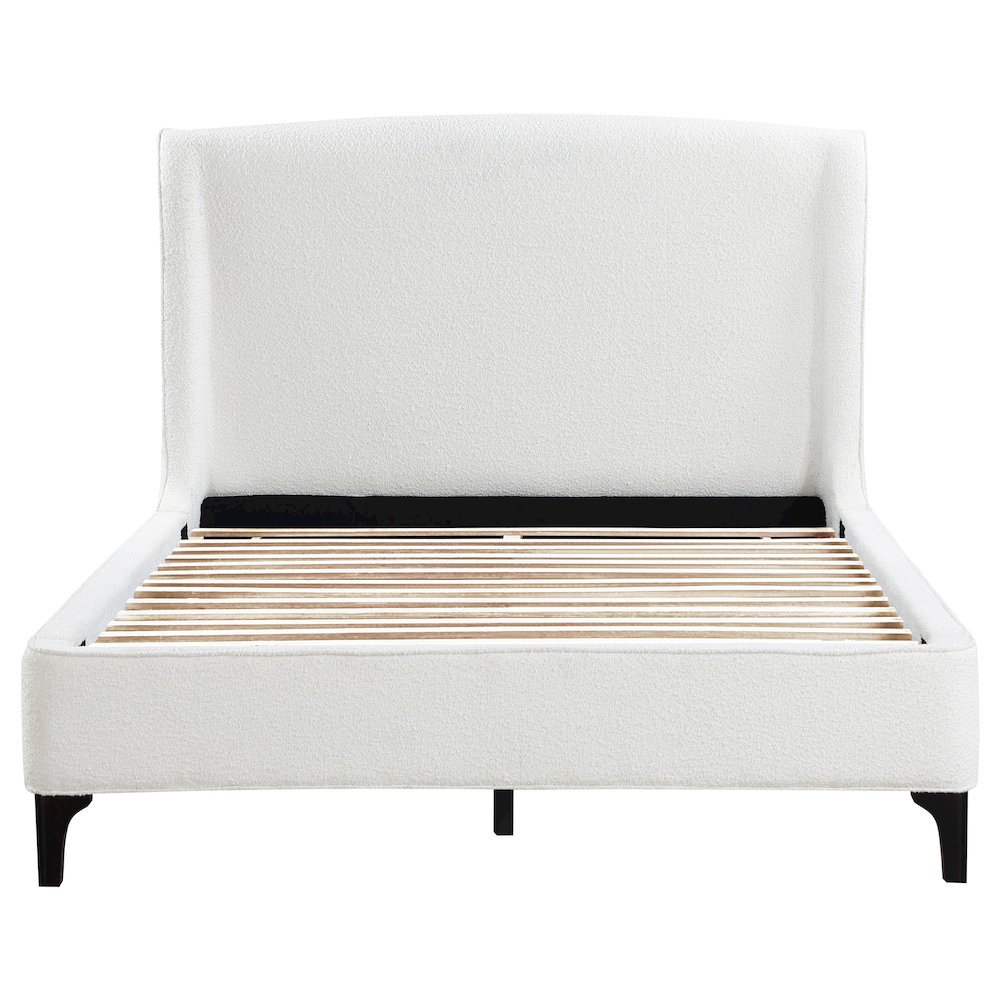 Mosby Upholstered Eastern King Wingback Bed Snow. Picture 4