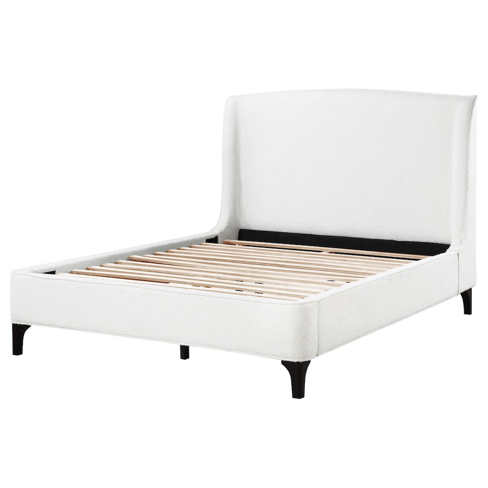 Mosby Upholstered Eastern King Wingback Bed Snow. Picture 5