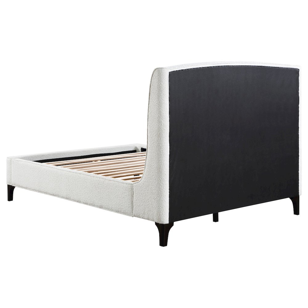 Mosby Upholstered Eastern King Wingback Bed Snow. Picture 7