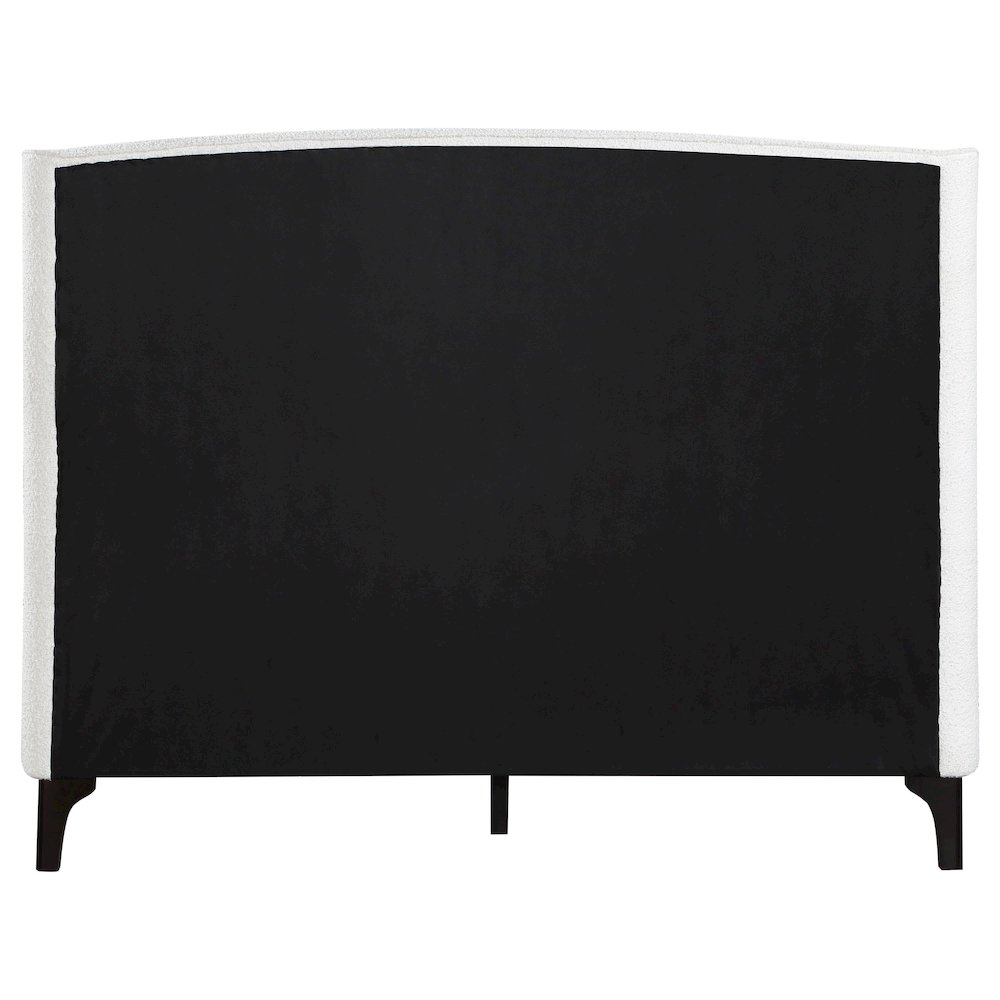 Mosby Upholstered Eastern King Wingback Bed Snow. Picture 8