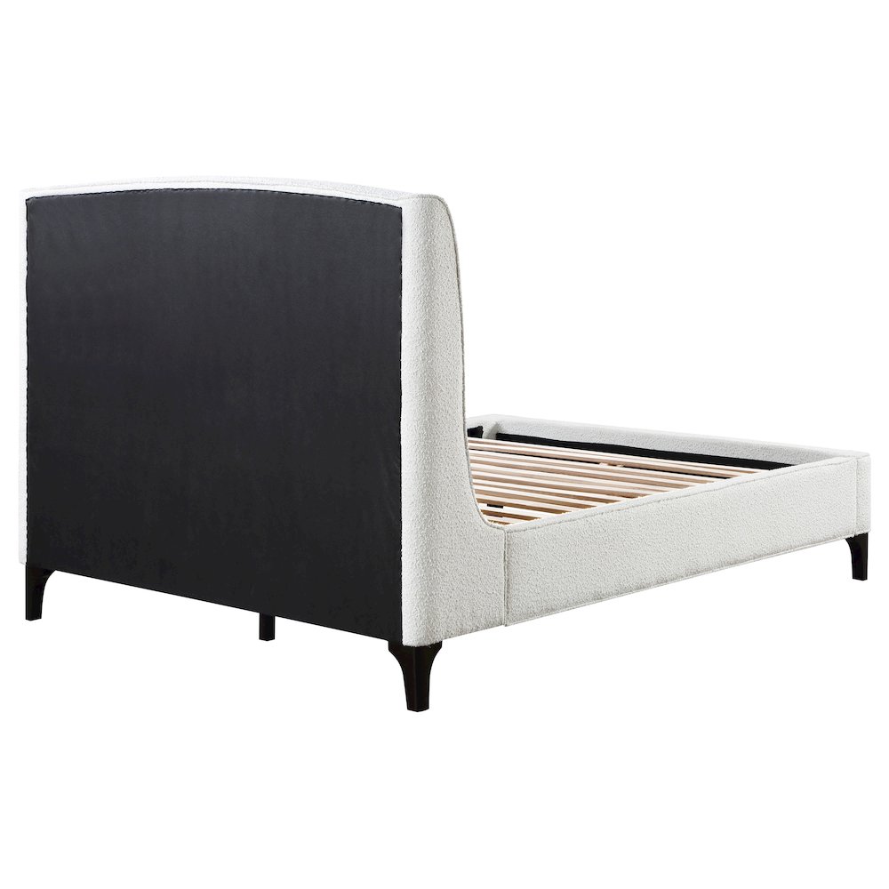 Mosby Upholstered Eastern King Wingback Bed Snow. Picture 9