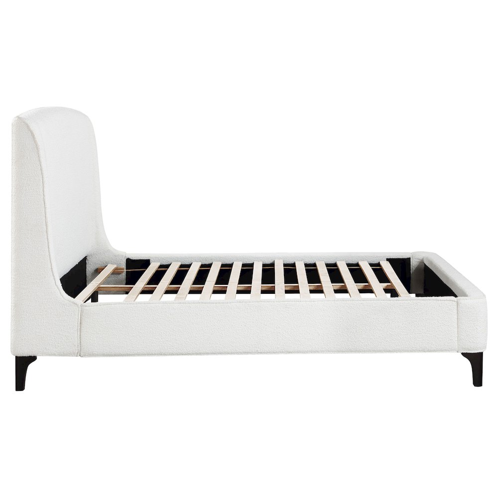 Mosby Upholstered Eastern King Wingback Bed Snow. Picture 10
