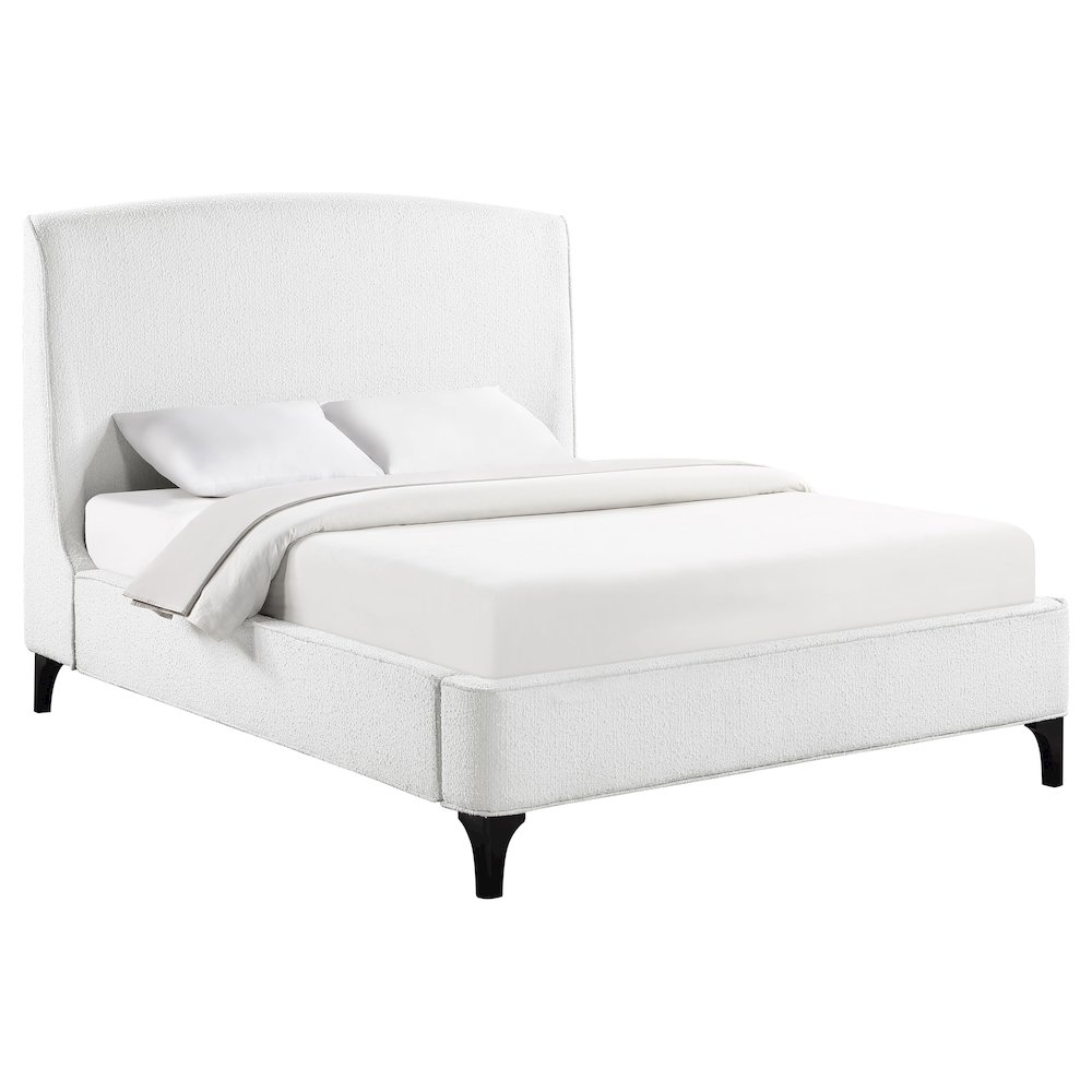 Mosby Upholstered Queen Wingback Bed Snow. Picture 3