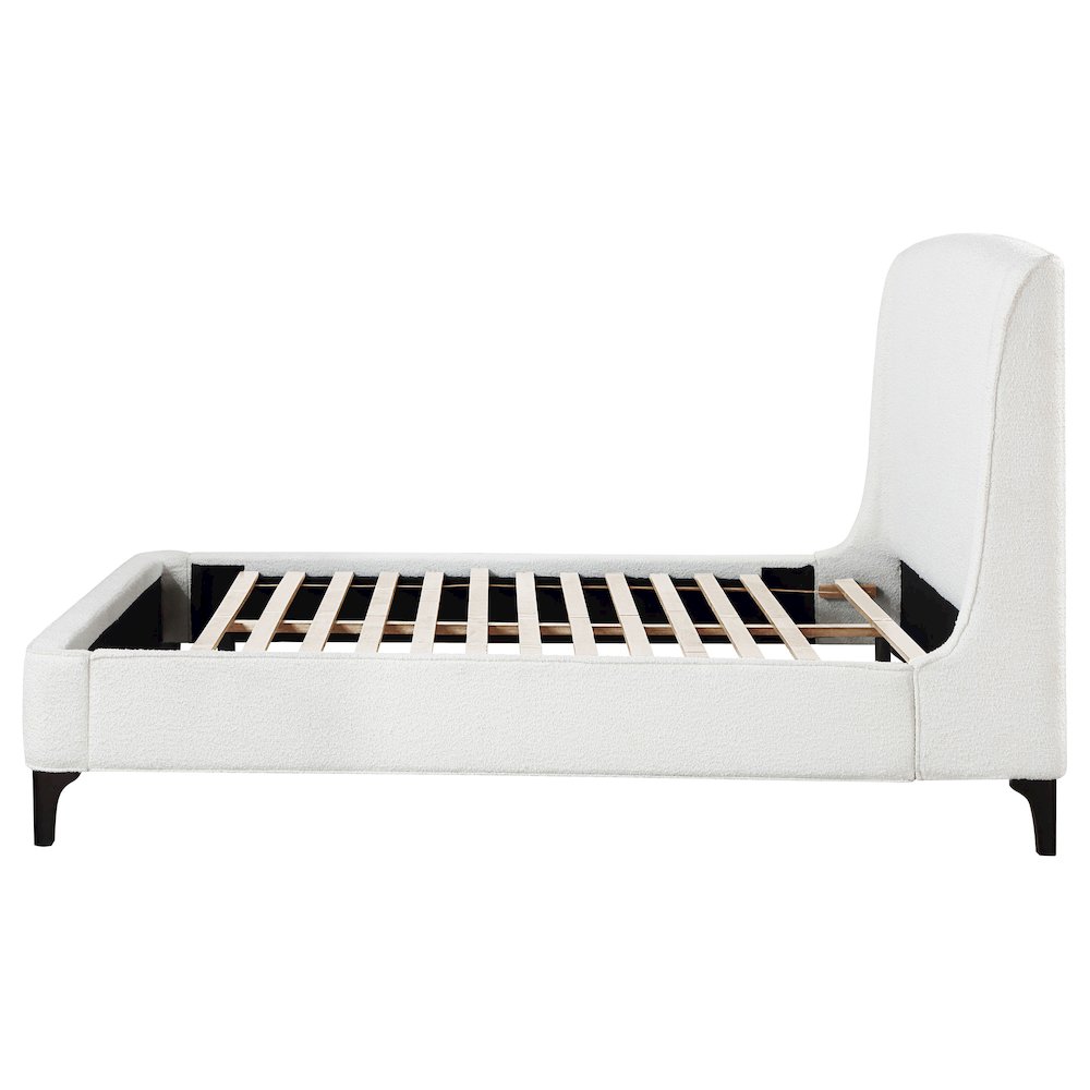 Mosby Upholstered Queen Wingback Bed Snow. Picture 6