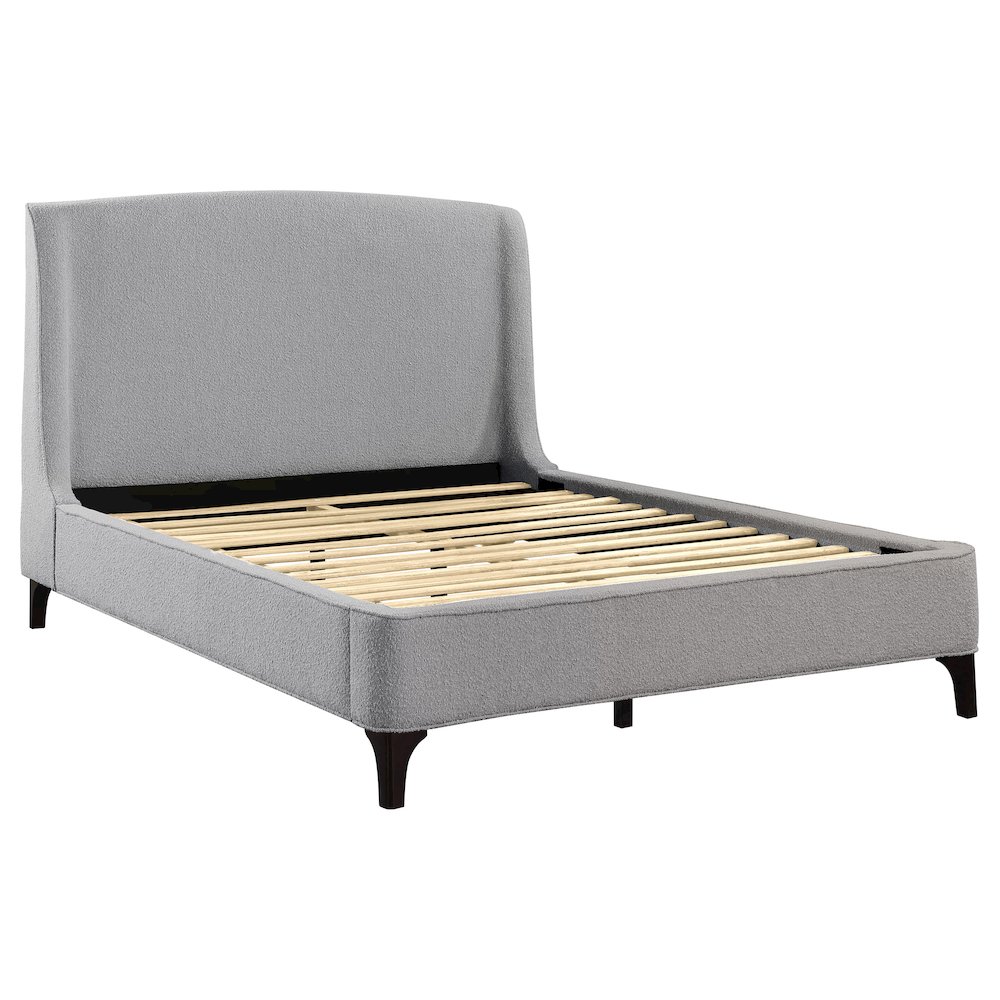 Mosby Upholstered Eastern King Wingback Bed Grey. Picture 1