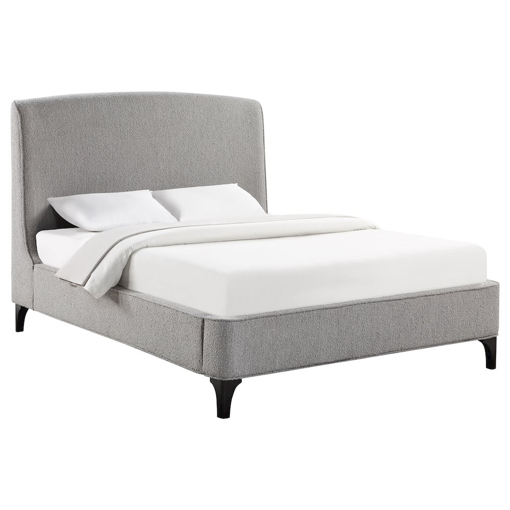 Mosby Upholstered Eastern King Wingback Bed Grey. Picture 3