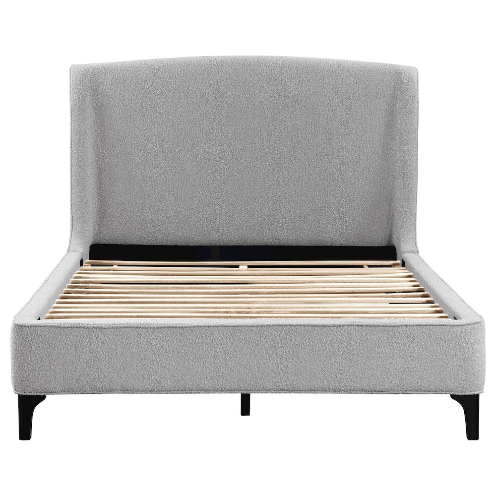 Mosby Upholstered Eastern King Wingback Bed Grey. Picture 4