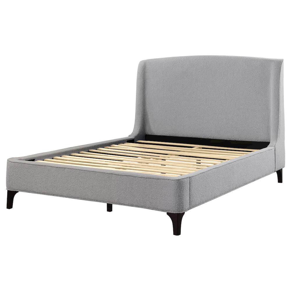 Mosby Upholstered Eastern King Wingback Bed Grey. Picture 5