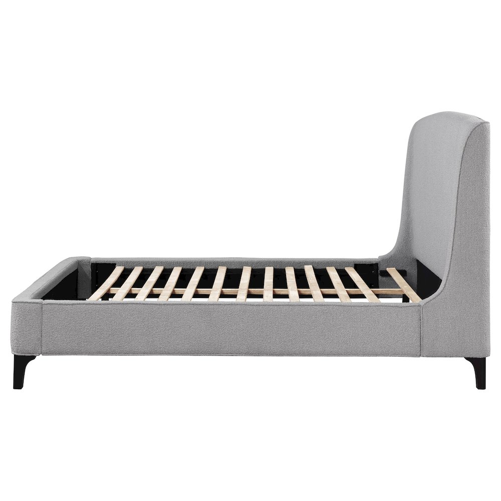 Mosby Upholstered Eastern King Wingback Bed Grey. Picture 6
