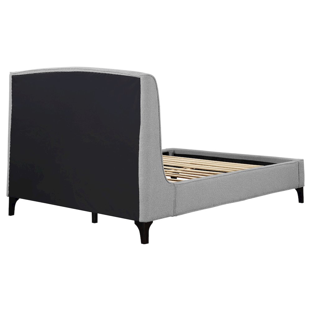 Mosby Upholstered Eastern King Wingback Bed Grey. Picture 9
