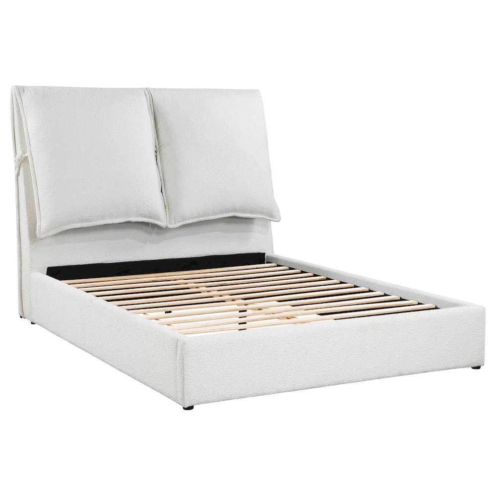 Gwendoline Upholstered Queen Panel Bed White. Picture 1