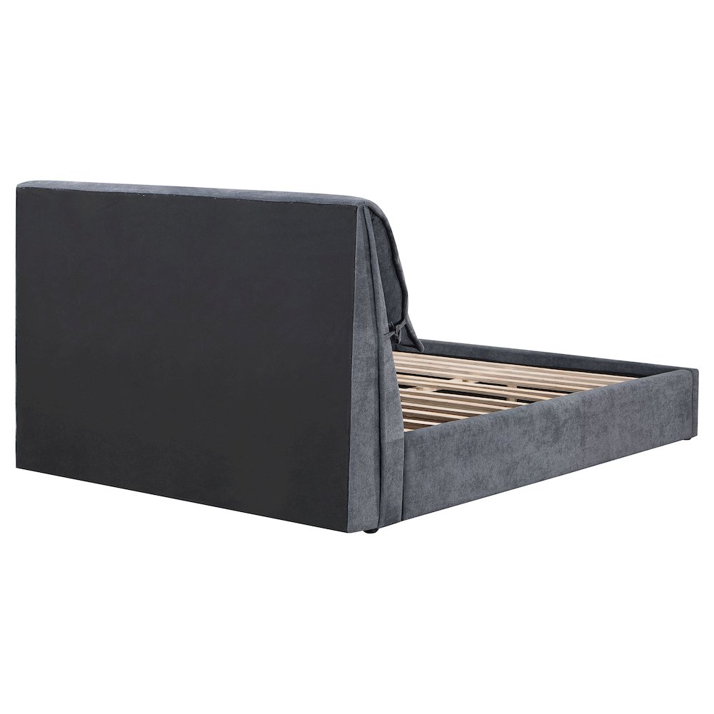 Laurel Upholstered Eastern King Panel Bed Dark Grey. Picture 6