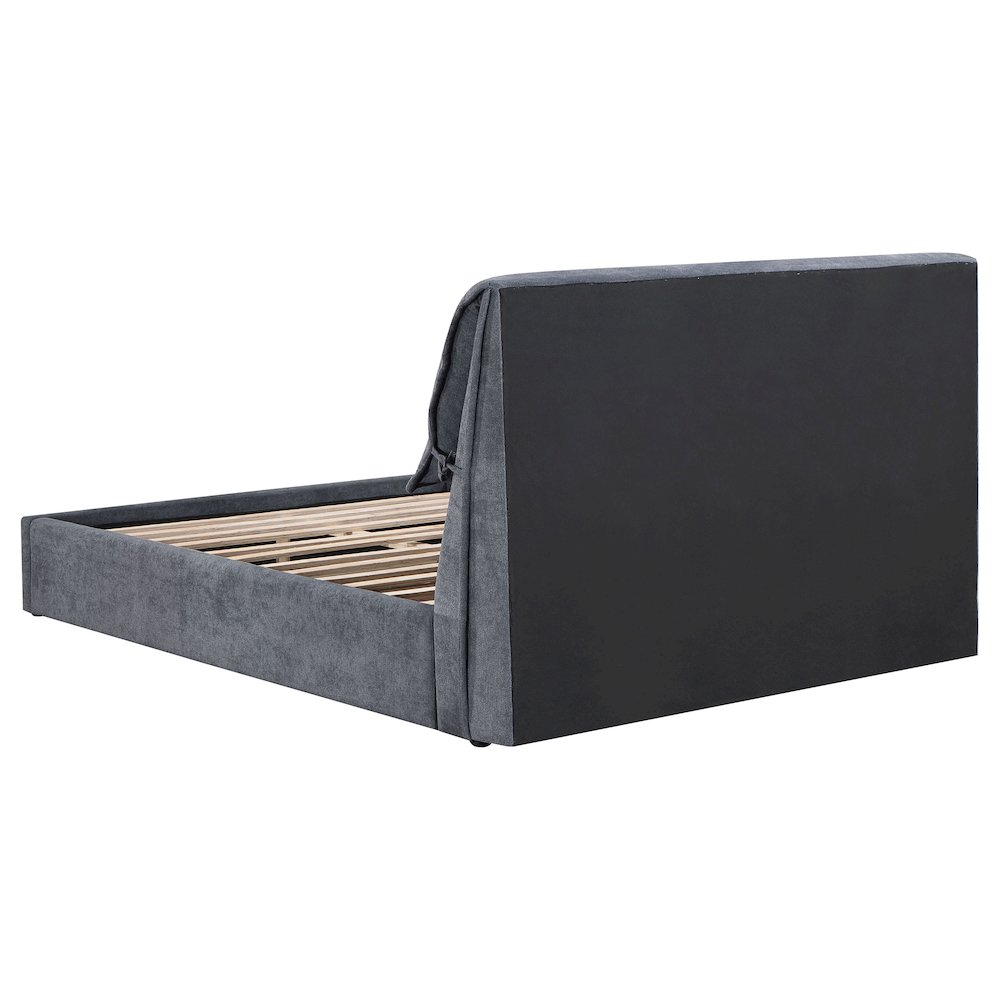 Laurel Upholstered Queen Panel Bed Dark Grey. Picture 5
