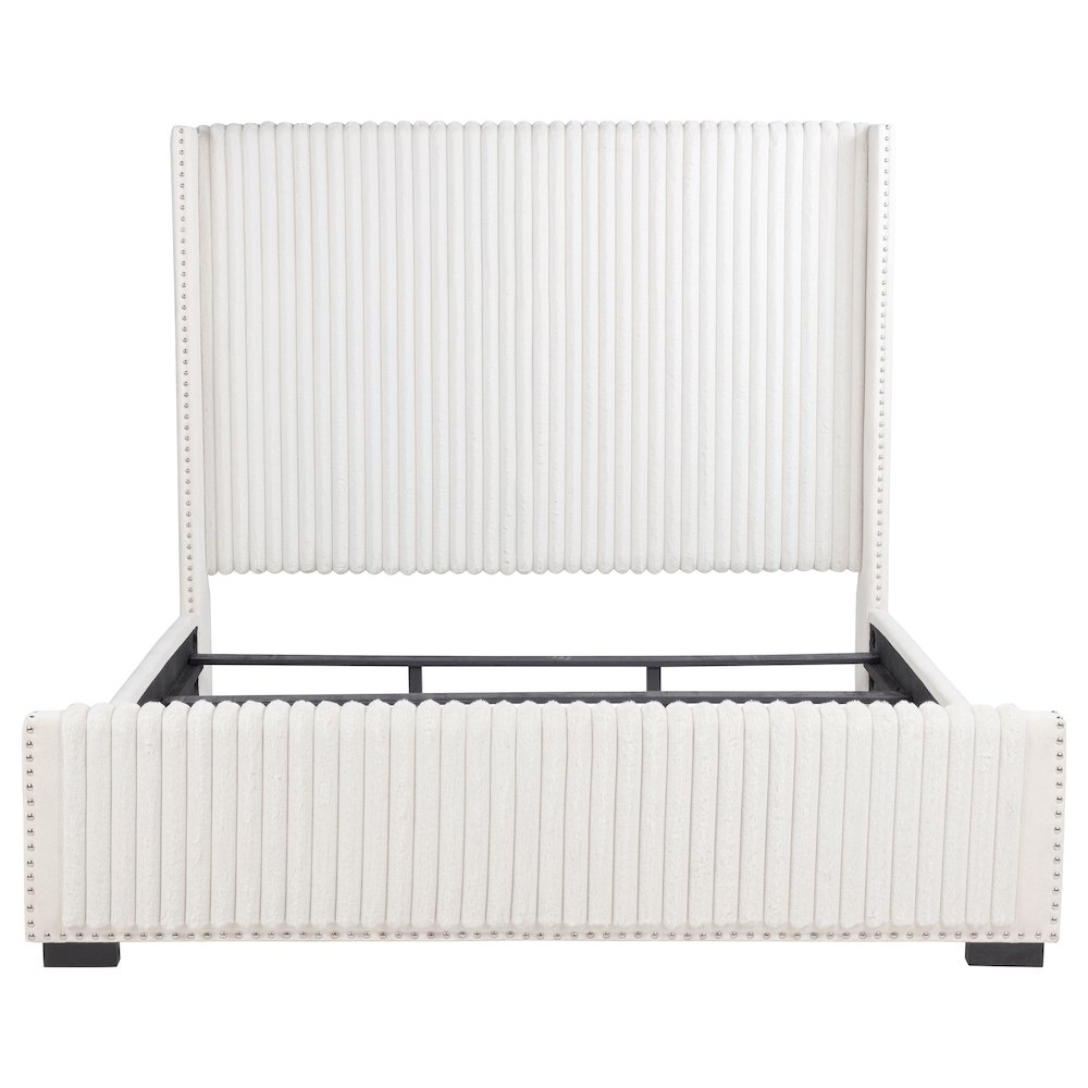 Natasha 65-inch Upholstered Eastern King Wingback Bed Cream. Picture 4