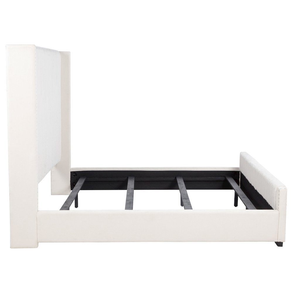 Natasha 65-inch Upholstered Eastern King Wingback Bed Cream. Picture 6