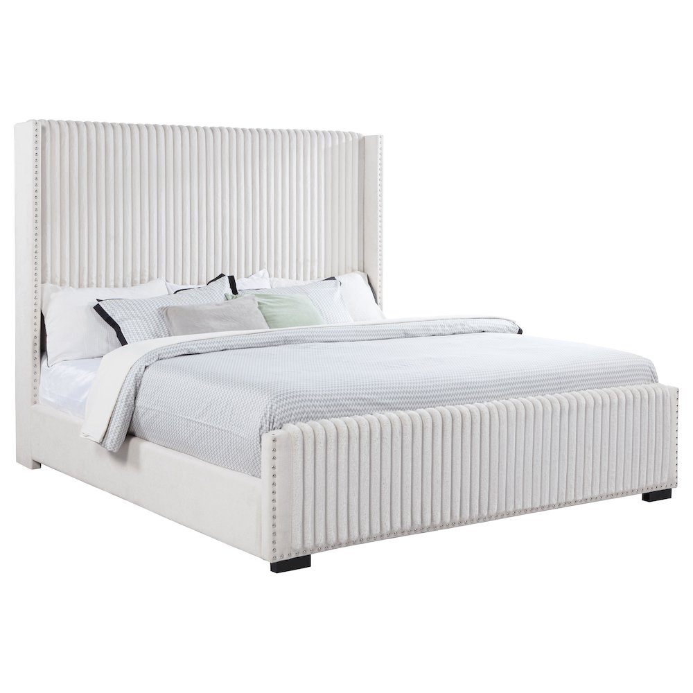 Natasha 65-inch Upholstered California King Bed Cream. Picture 3
