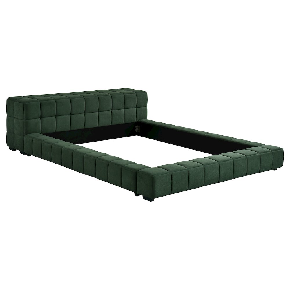 Trinity Upholstered Full Platform Bed Green. Picture 1