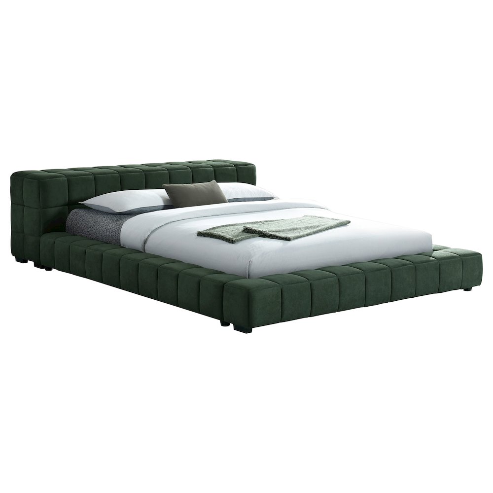 Trinity Upholstered Full Platform Bed Green. Picture 3