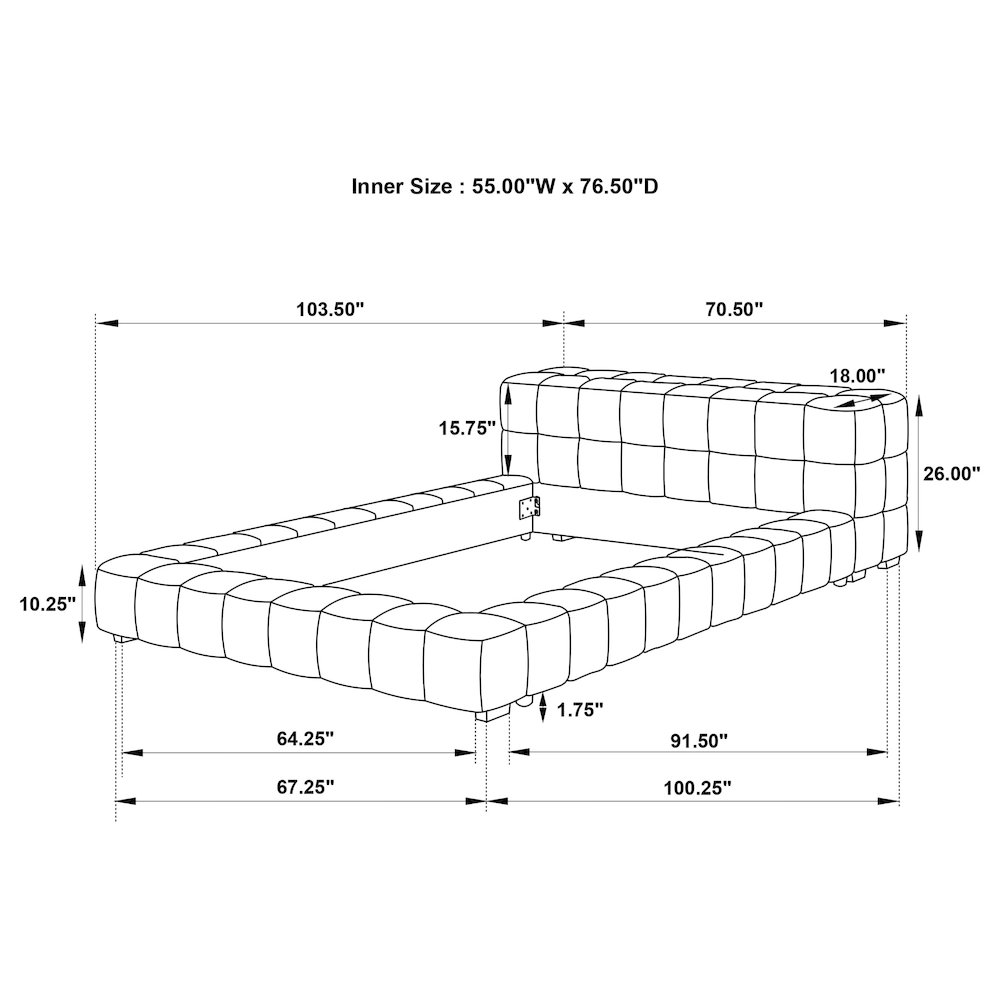 Trinity Upholstered Full Platform Bed Green. Picture 7