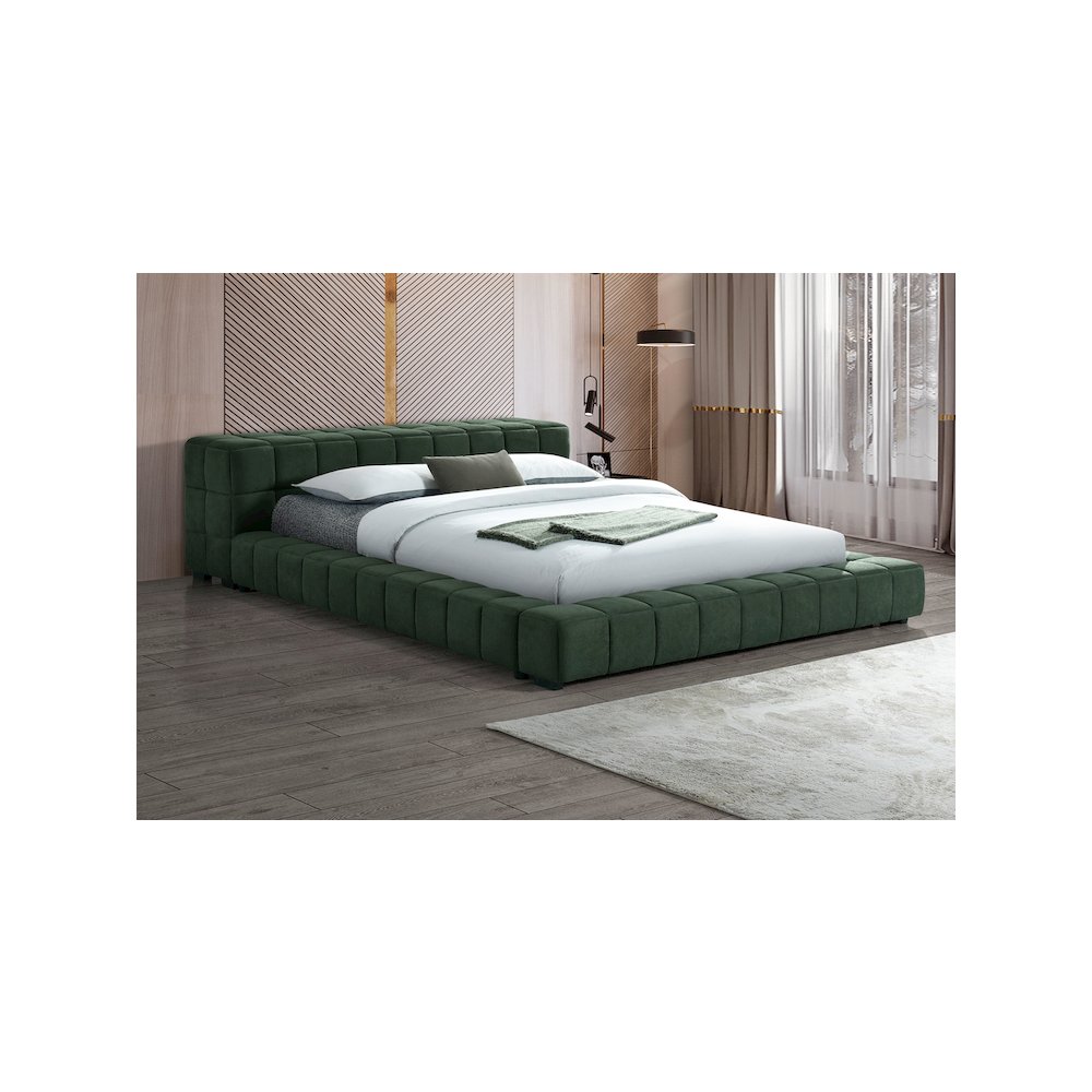 Trinity Upholstered Eastern King Platform Bed Green. Picture 5