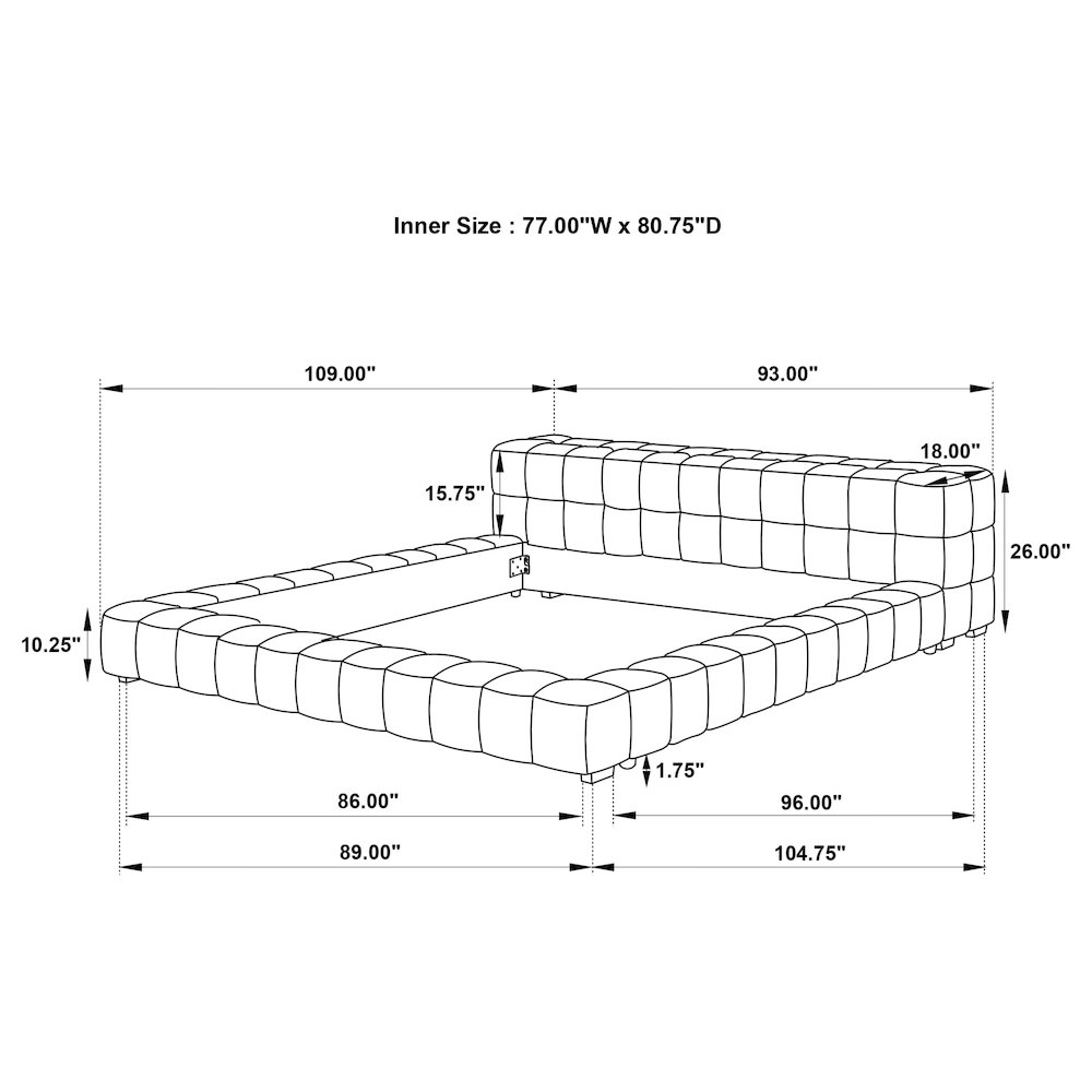 Trinity Upholstered Eastern King Platform Bed Green. Picture 7