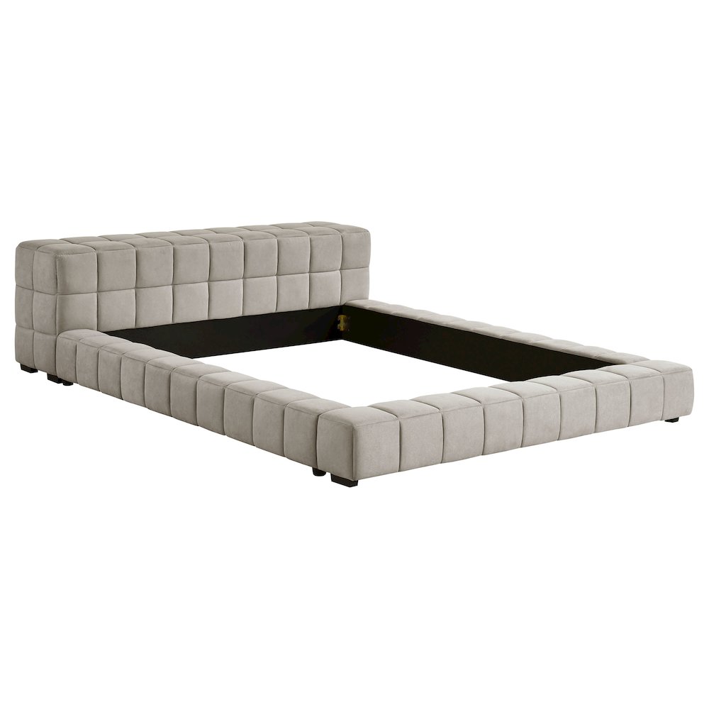 Trinity Upholstered Full Platform Bed Light Taupe. Picture 1
