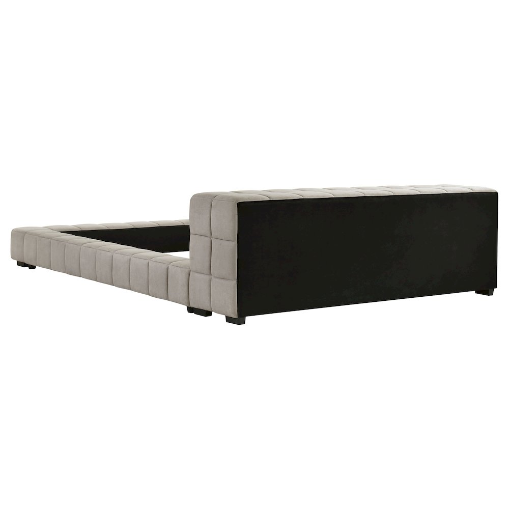 Trinity Upholstered Full Platform Bed Light Taupe. Picture 4