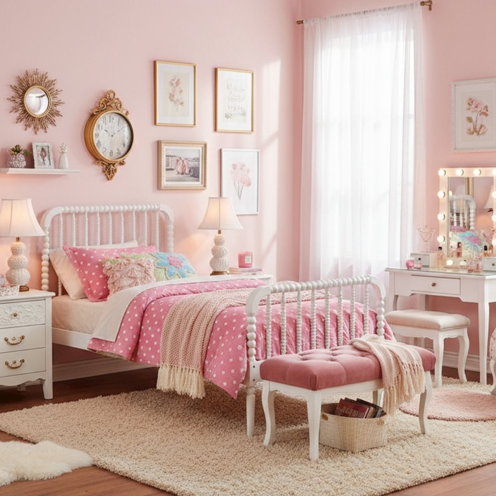 White Twin Bed Frame with Headboard - Classic Solid Wood Bed Frame. Picture 2