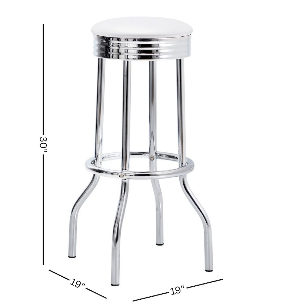 White Swivel Bar Stools - Modern Upholstered Metal Barstools, Set of 2. Picture 5