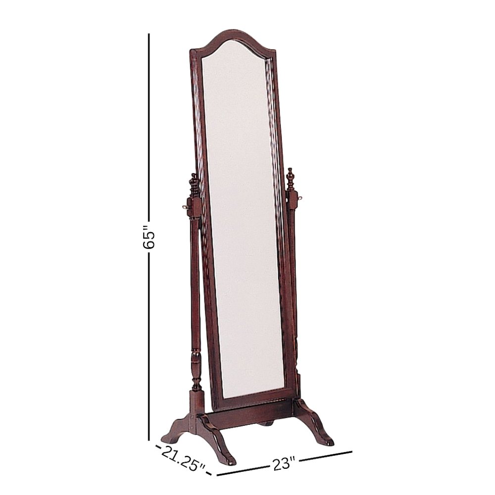 Brown Mirror Full Length Standing Body Mirror with Wooden Cheval Frame. Picture 4