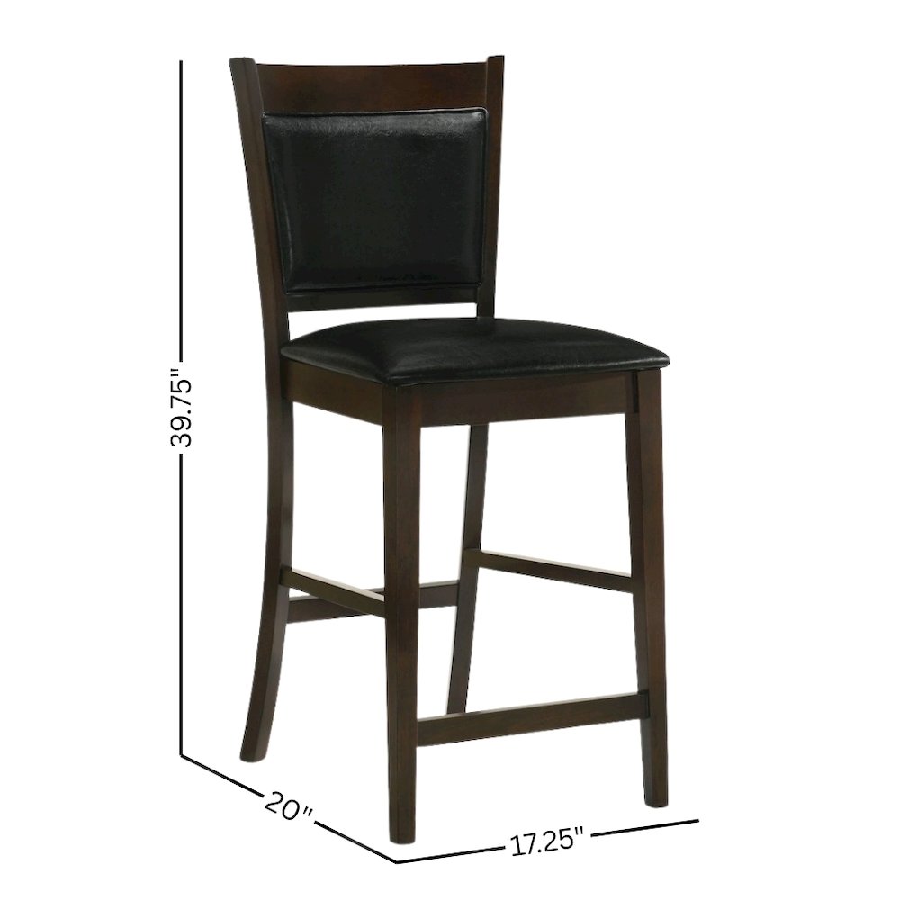 Brown Upholstered Stool Counter Chairs Counter Stools Set of 2. Picture 8