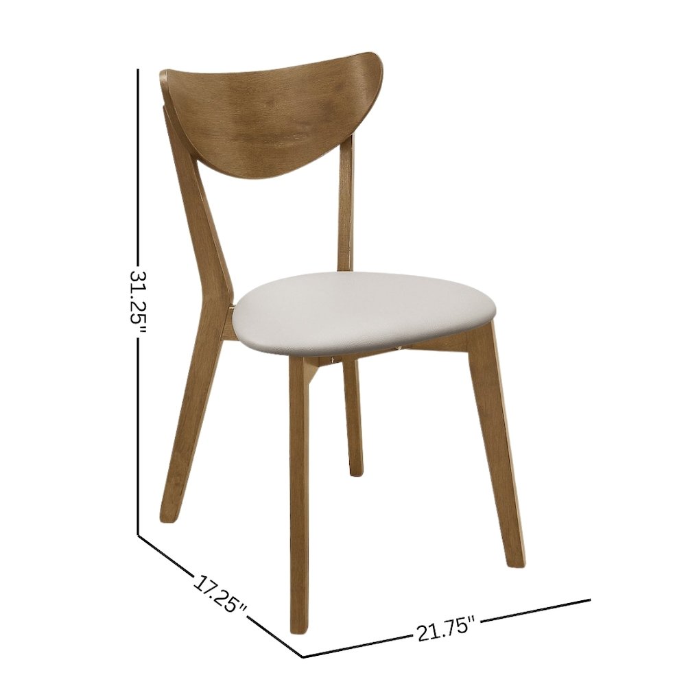 Chestnut Dining Chairs Set of 2, Mid Century Modern Dining Chairs, Upholstered. Picture 9