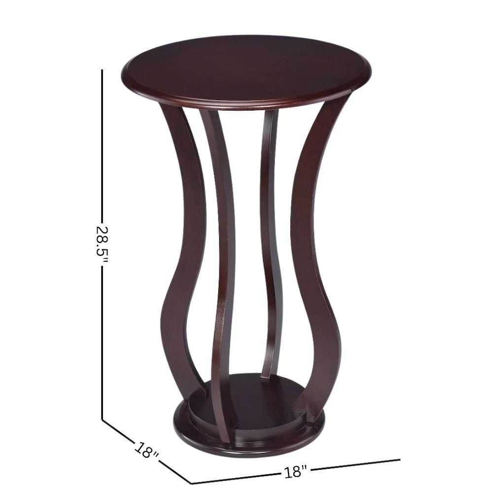 Brown Pedestal 18 Inch Side Table - End Table for Living Room Accent. Picture 4