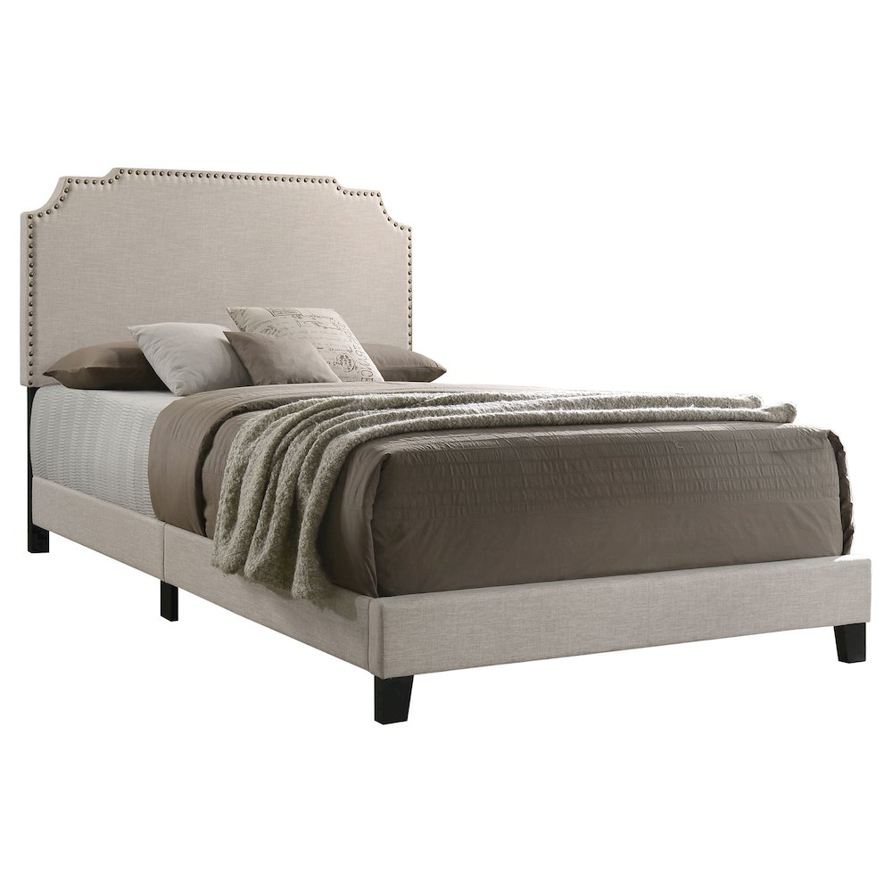 Tamarac Upholstered Queen Panel Bed Beige. Picture 3