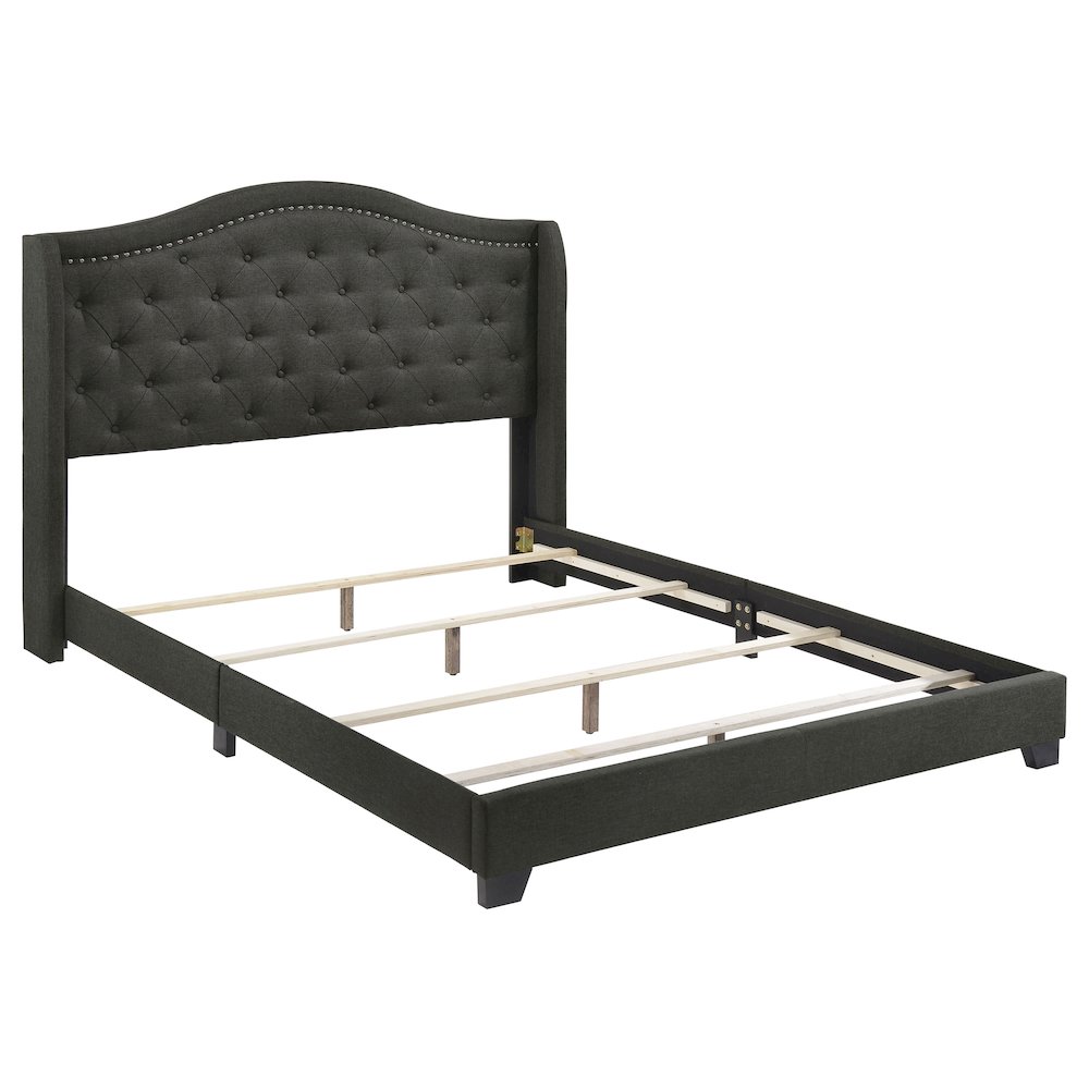 Sonoma Upholstered Full Wingback Bed Grey. Picture 1