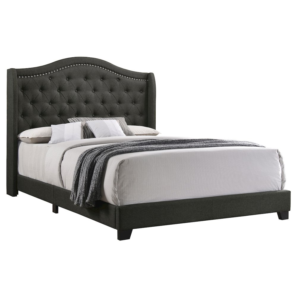 Sonoma Upholstered Full Wingback Bed Grey. Picture 3