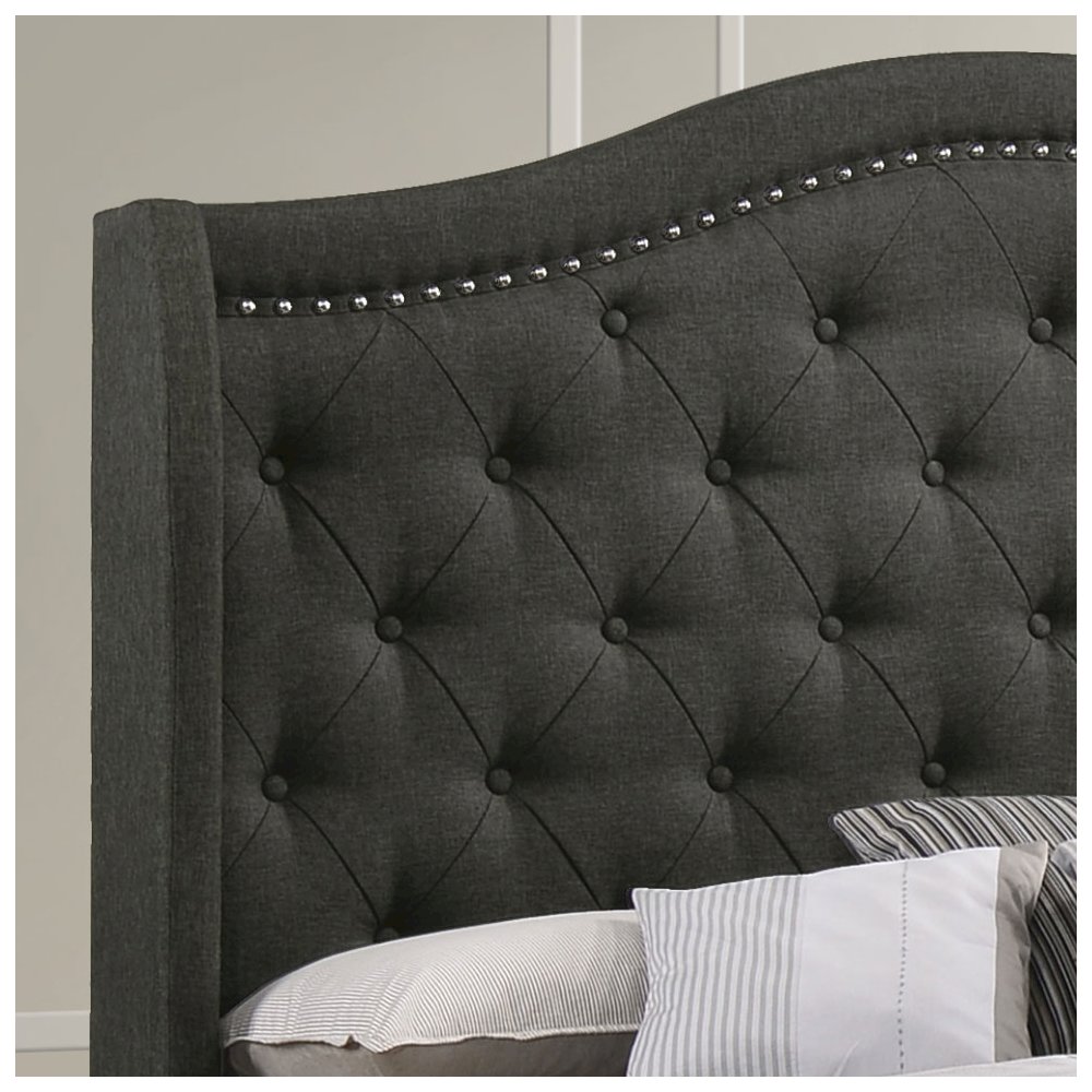 Sonoma Upholstered Full Wingback Bed Grey. Picture 7