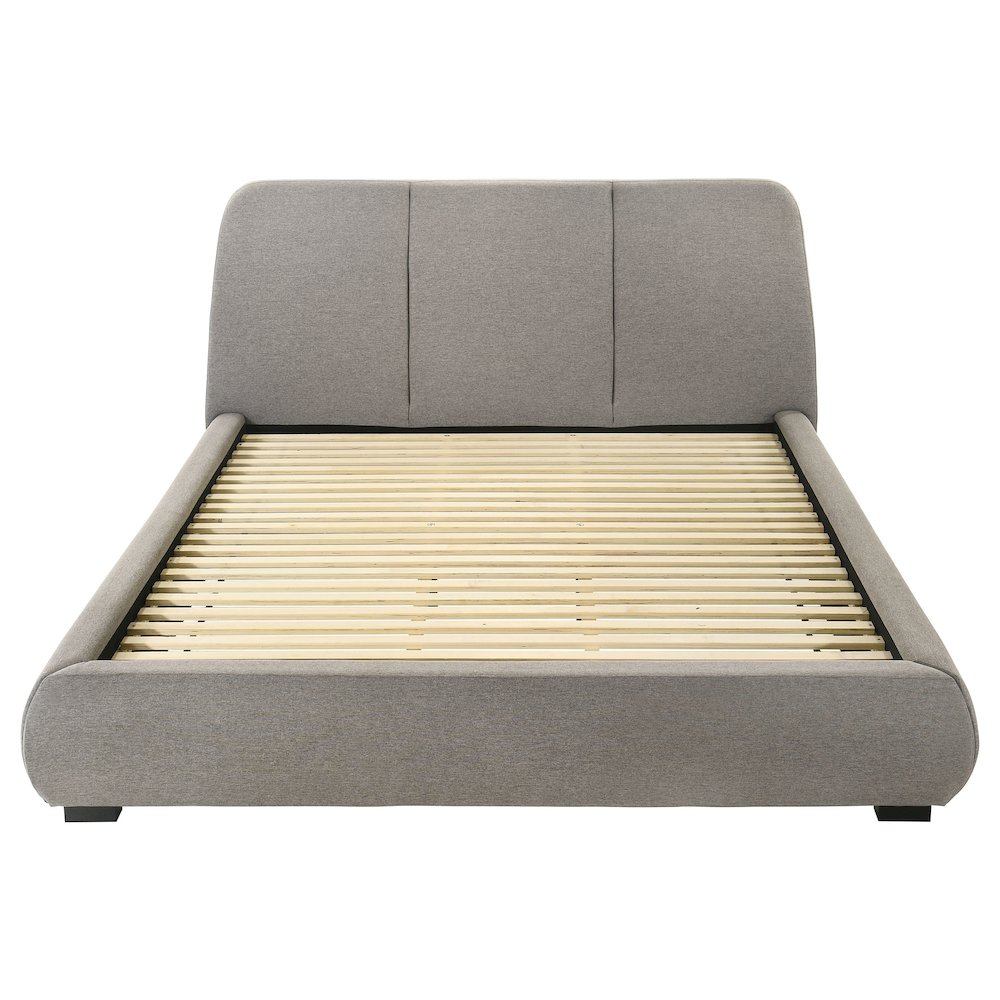 Mokena 46-inch Upholstered Eastern King Platform Bed Taupe. Picture 4