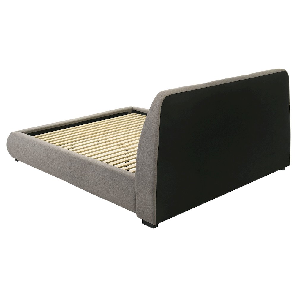 Mokena 46-inch Upholstered Eastern King Platform Bed Taupe. Picture 5