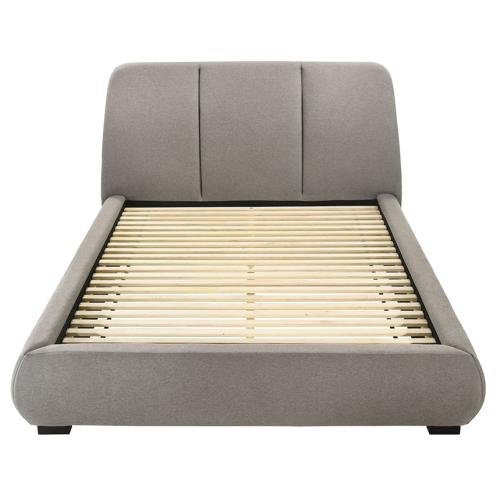 Mokena 46-inch Upholstered Queen Platform Bed Taupe. Picture 4