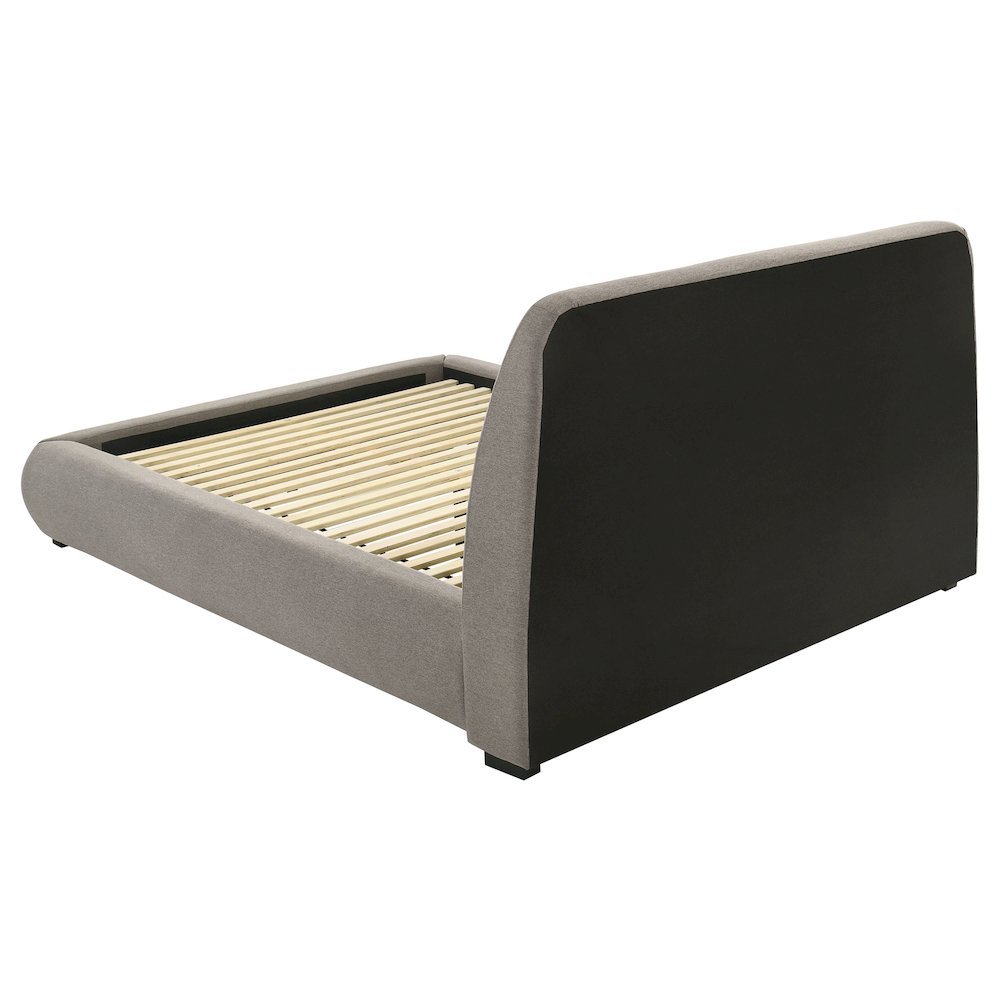 Mokena 46-inch Upholstered Queen Platform Bed Taupe. Picture 5