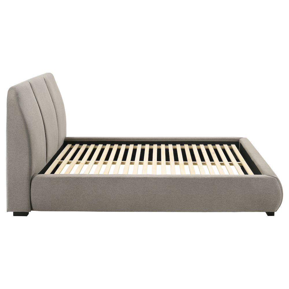 Mokena 46-inch Upholstered Queen Platform Bed Taupe. Picture 6